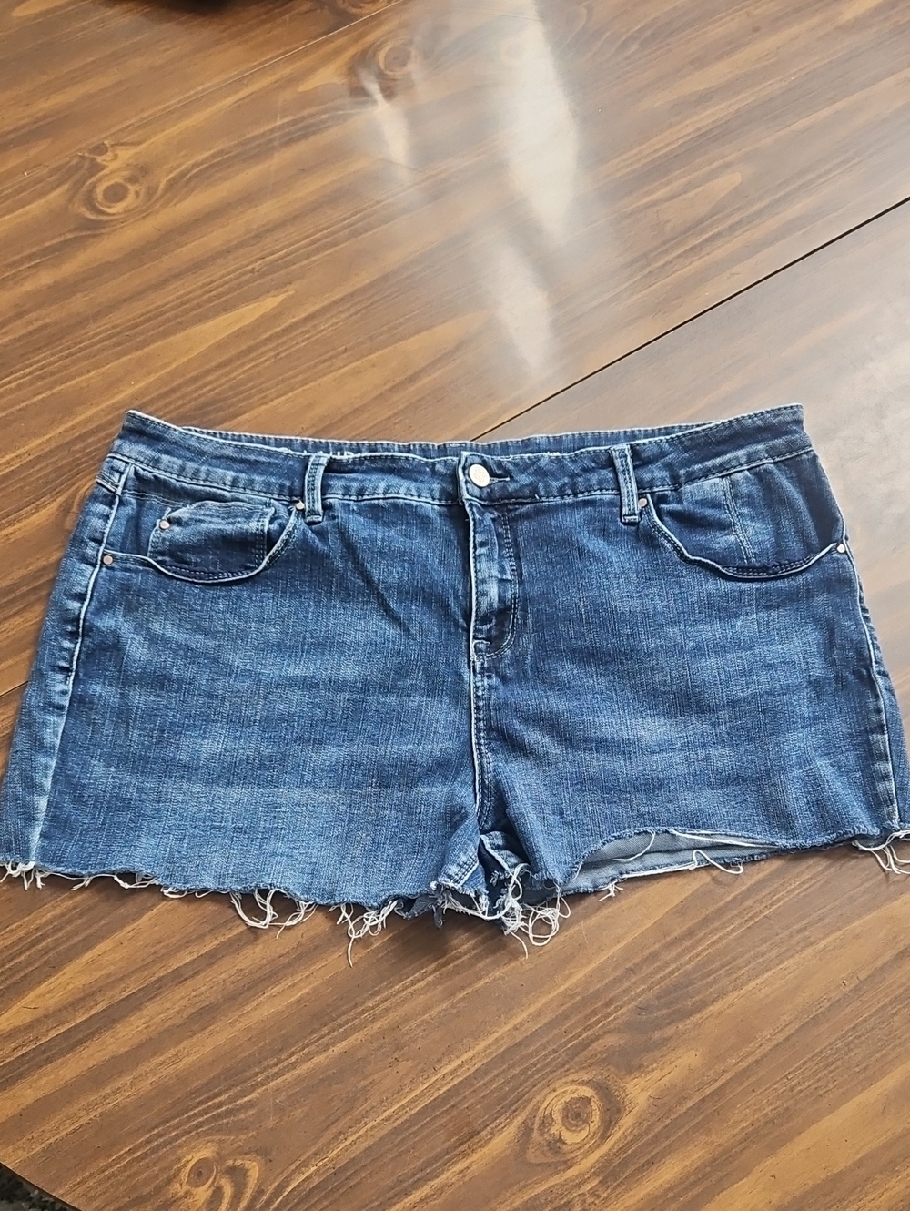 Laurie Felt Dark Blue Denim Cutoff Shorts
